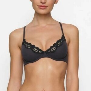 NEW! Skims Fits EVERYBODY Lace Underwire Bra 46DDD Onyx